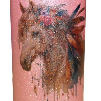 Preview: Trinkflasche Glitzer Pferd